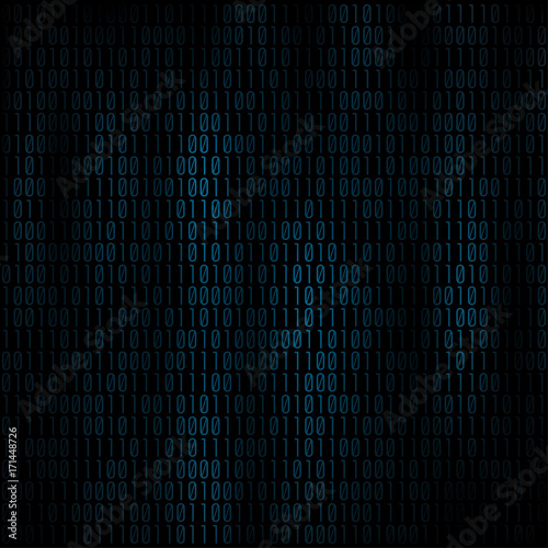Coding abstract background. Matrix with binary code for Your business project background. Programming background. Vector Illustration