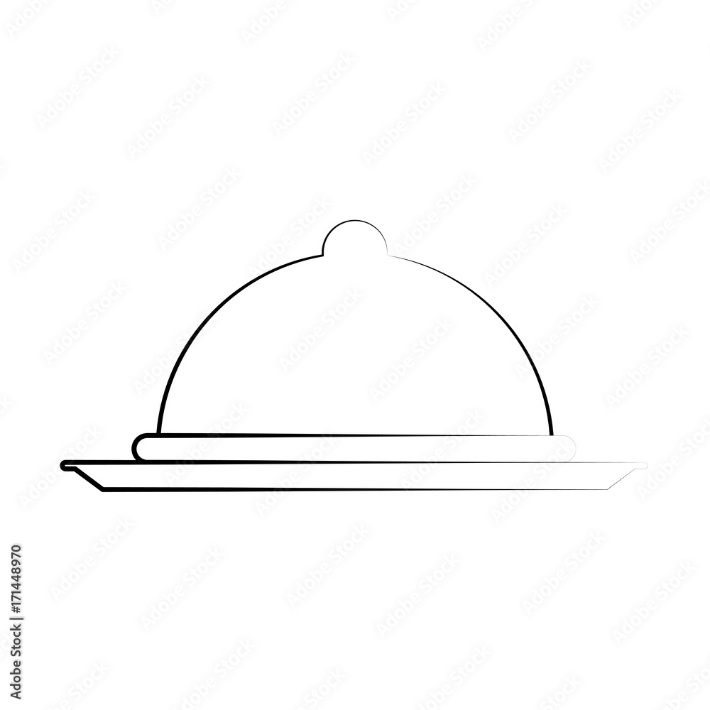 Fototapeta premium covered silver tray hotel room service related icon image vector illustration design sketch style