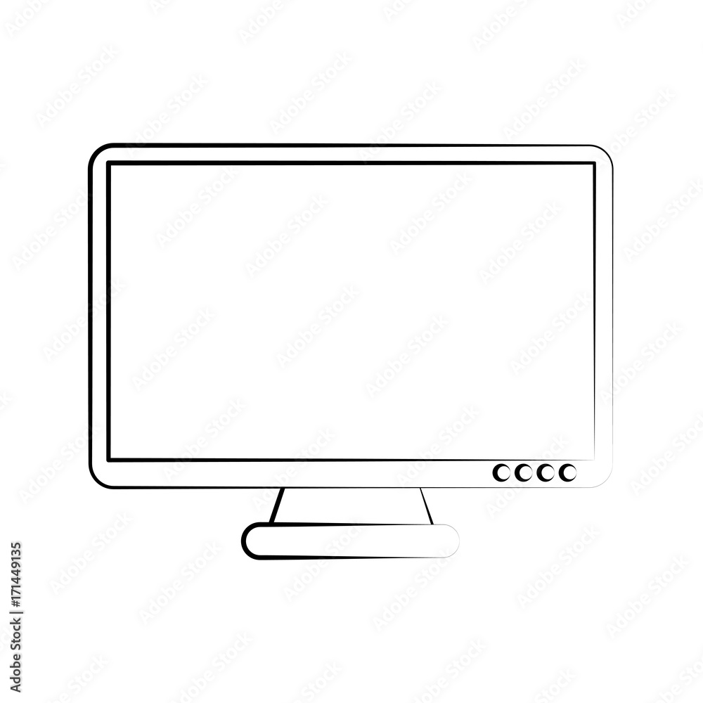 computer monitor icon image vector illustration design sketch style computer monitor icon image vector illustration design sketch style