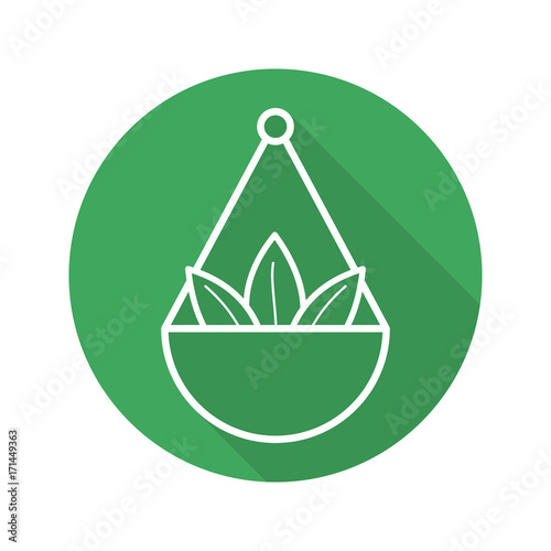 Apothecary herbs in scalepan. Flat linear long shadow icon