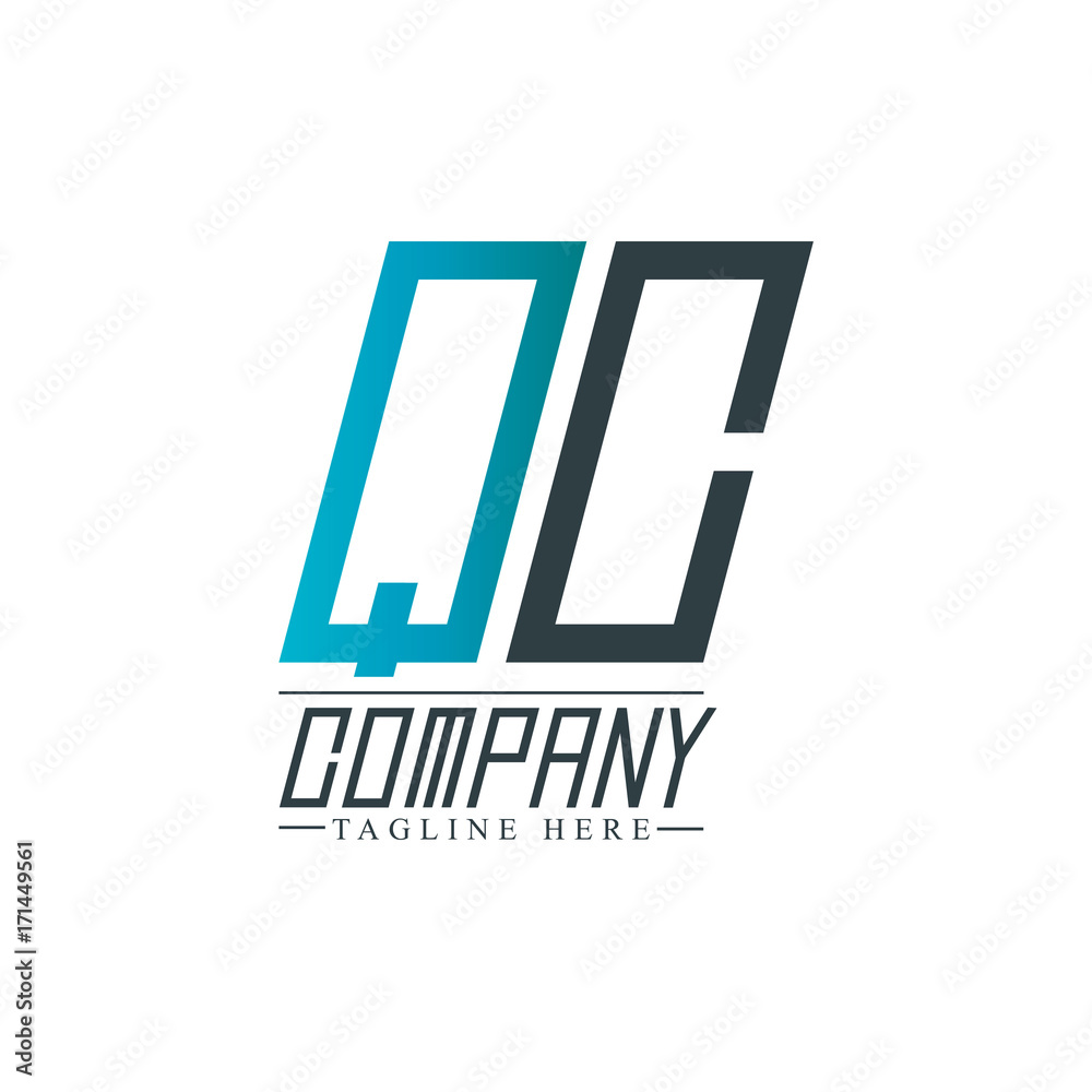 Fototapeta premium Initial Letter QC Design Logo Template