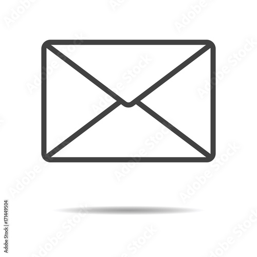 Envelope icon - simple flat design isolated on white background, vector
