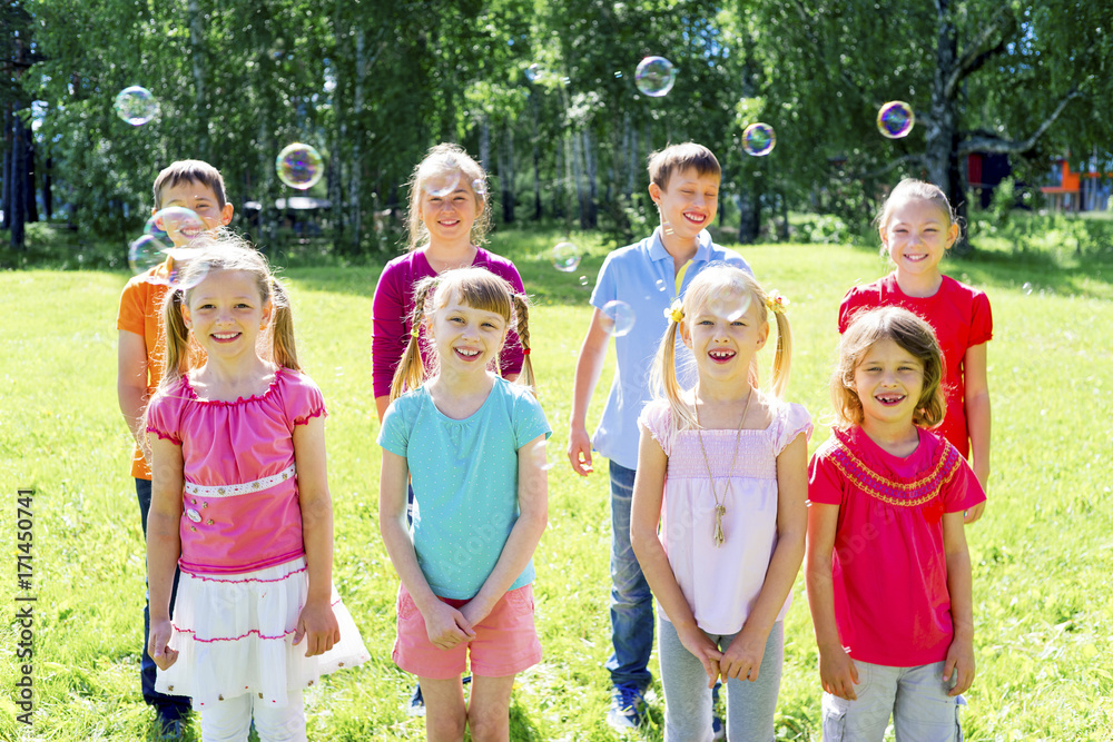 Fototapeta premium Kids outside in park