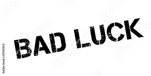Bad Luck rubber stamp. Grunge design with dust scratches. Effects can be easily removed for a clean, crisp look. Color is easily changed.