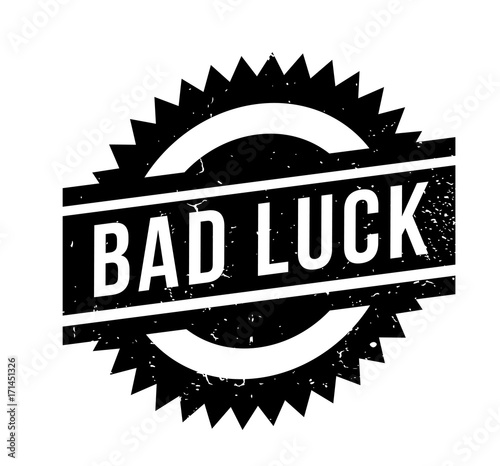 Bad Luck rubber stamp. Grunge design with dust scratches. Effects can be easily removed for a clean, crisp look. Color is easily changed.