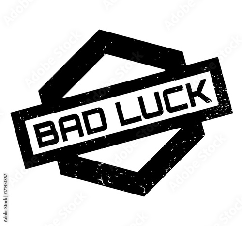 Bad Luck rubber stamp. Grunge design with dust scratches. Effects can be easily removed for a clean, crisp look. Color is easily changed.