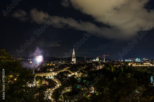 Firework in the old town of bern