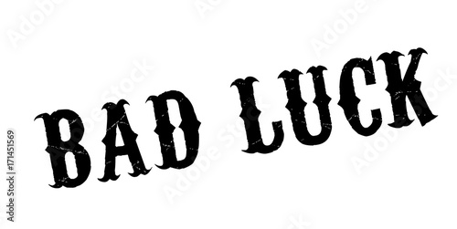 Bad Luck rubber stamp. Grunge design with dust scratches. Effects can be easily removed for a clean, crisp look. Color is easily changed.