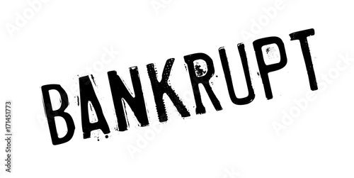 Bankrupt rubber stamp. Grunge design with dust scratches. Effects can be easily removed for a clean, crisp look. Color is easily changed.
