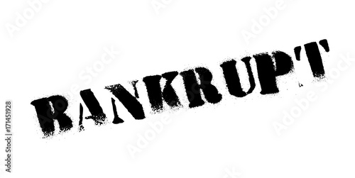 Bankrupt rubber stamp. Grunge design with dust scratches. Effects can be easily removed for a clean, crisp look. Color is easily changed.