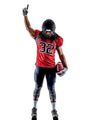 one american football player man isolated on white background