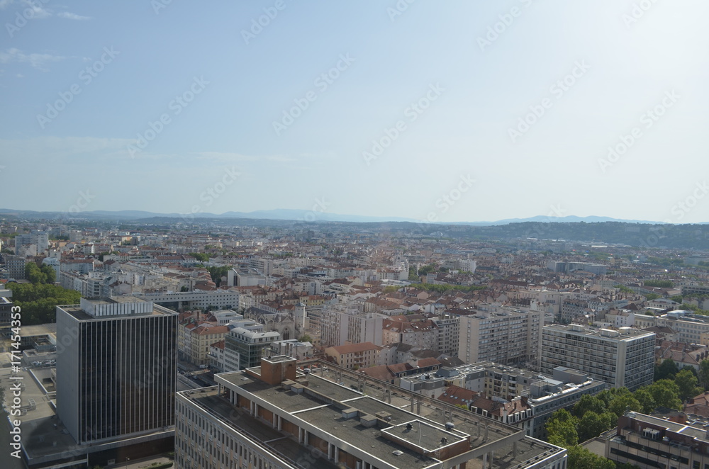 Vision en hauteur de la ville de Lyon