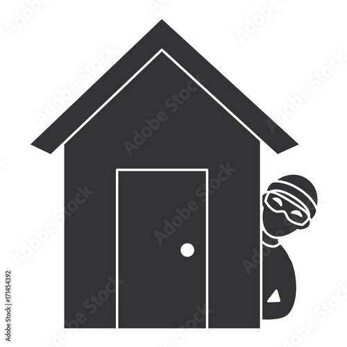 thief dangerous in the house avatar character vector illustration design