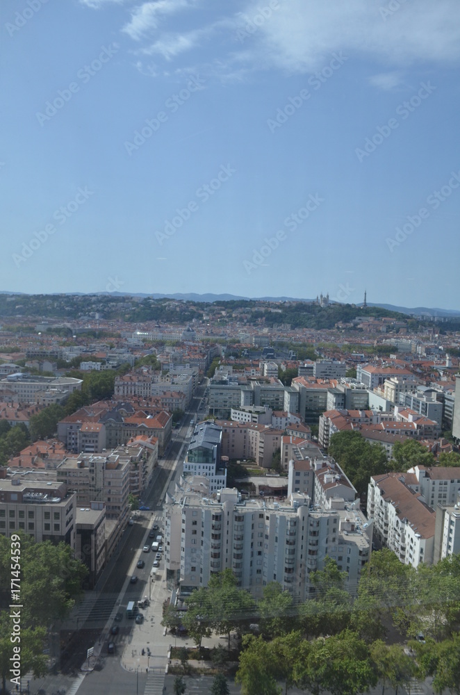 Vision en hauteur de la ville de Lyon