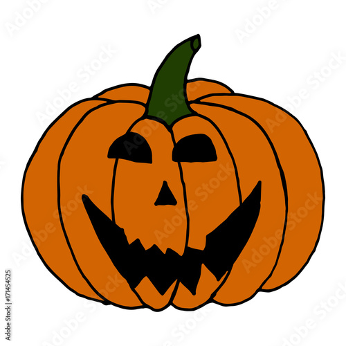 Hand Drawn Halloween Set. Pumpkin.