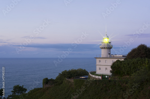 Light for navigation, lighthouse in San Sebastian, Basque Country