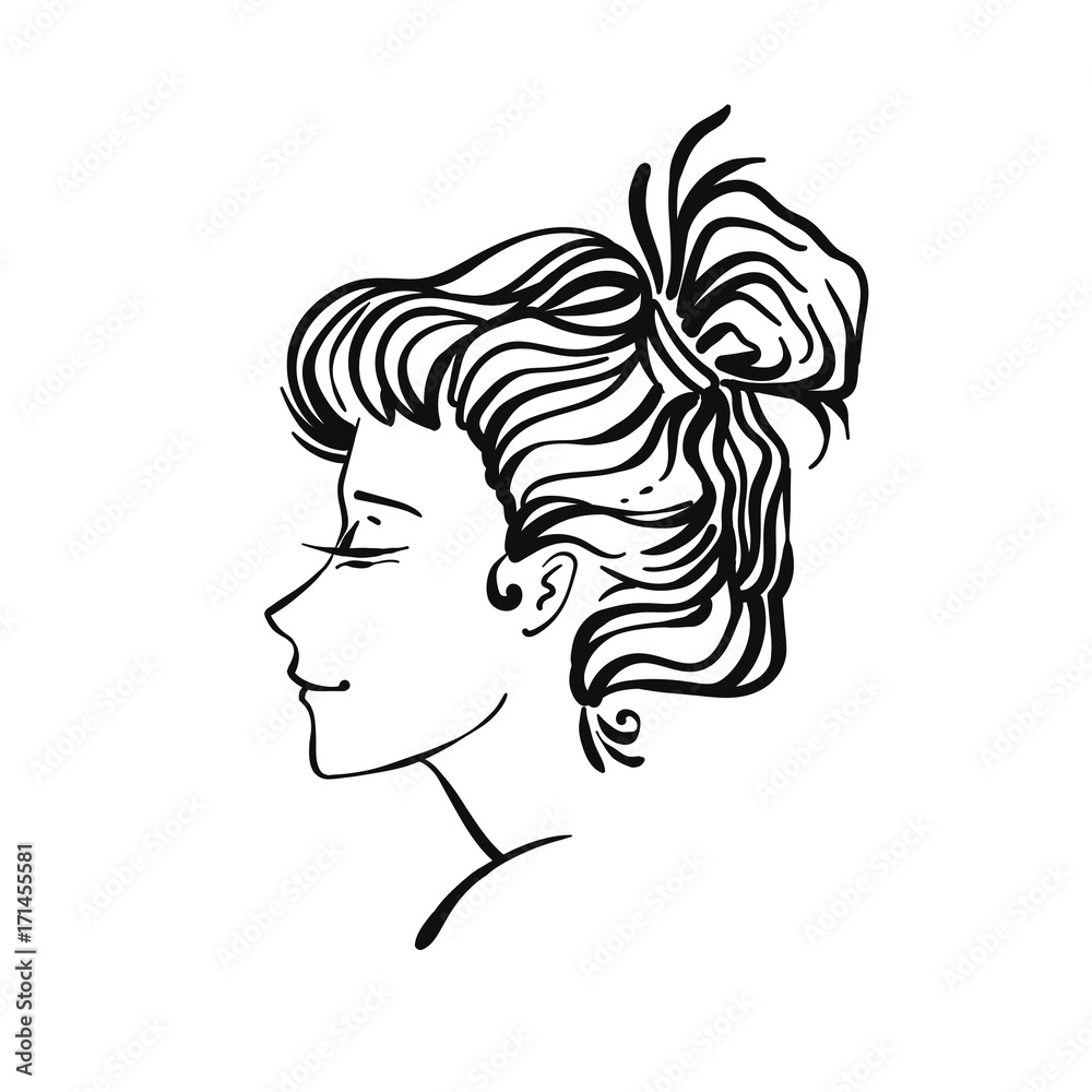 Vector woman portrait vignette Vector woman portrait vignette