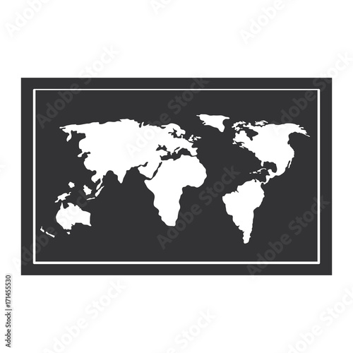 world paper map icon vector illustration design