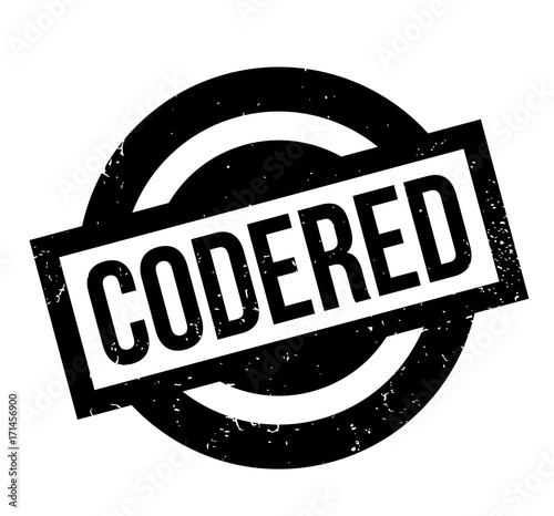 Codered rubber stamp. Grunge design with dust scratches. Effects can be easily removed for a clean, crisp look. Color is easily changed.