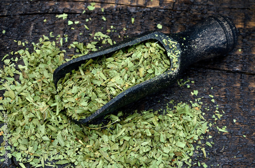 tarragon on wooden table