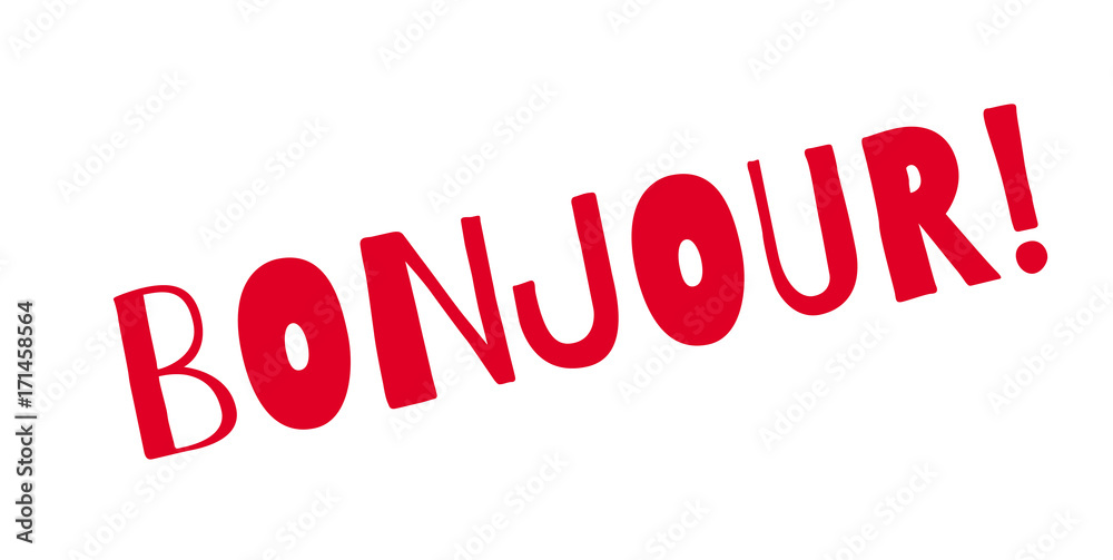 Bonjour rubber stamp. Grunge design with dust scratches. Effects can be easily removed for a clean, crisp look. Color is easily changed. Bonjour rubber stamp. Grunge design with dust scratches. Effects can be easily removed for a clean, crisp look. Color is easily changed.