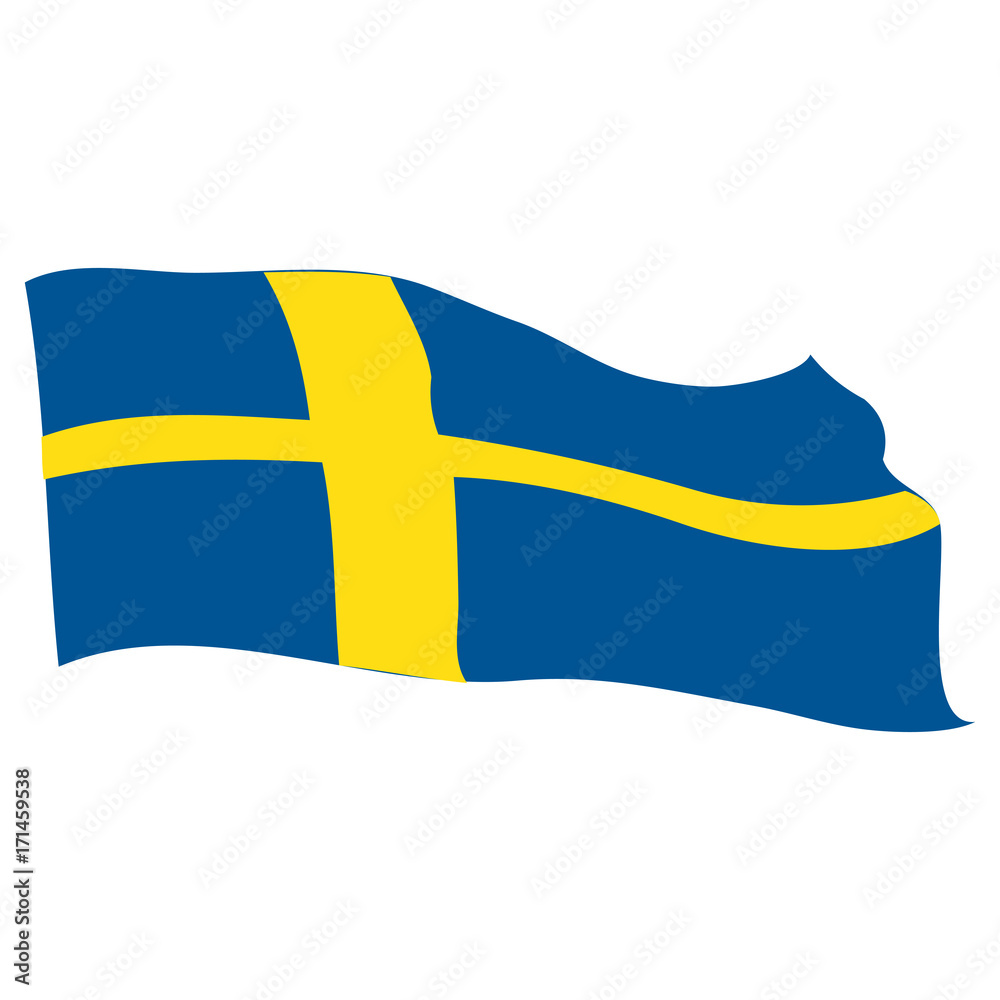 Isolated flag of Sweden on a white background, Vector illustration Isolated flag of Sweden on a white background, Vector illustration