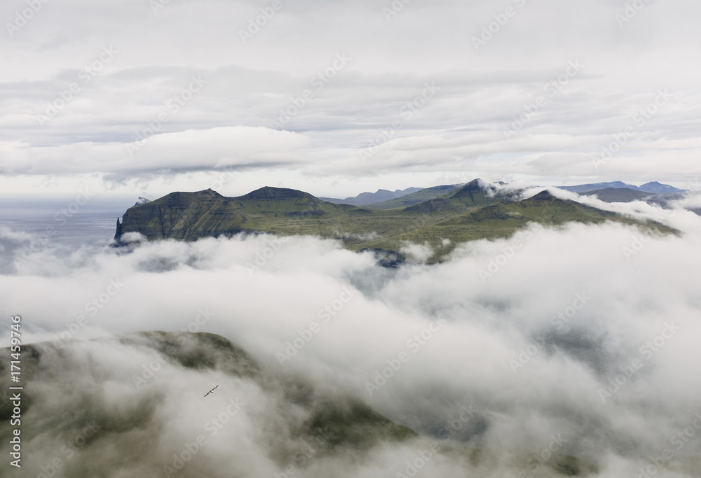 High angle view of mountains amidst clouds High angle view of mountains amidst clouds