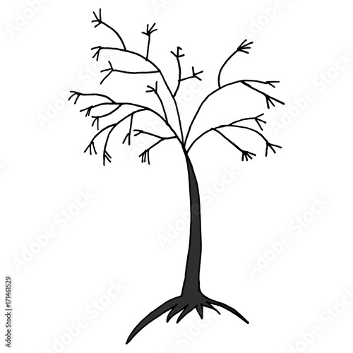 Hand Drawn Halloween Set. Dead tree.