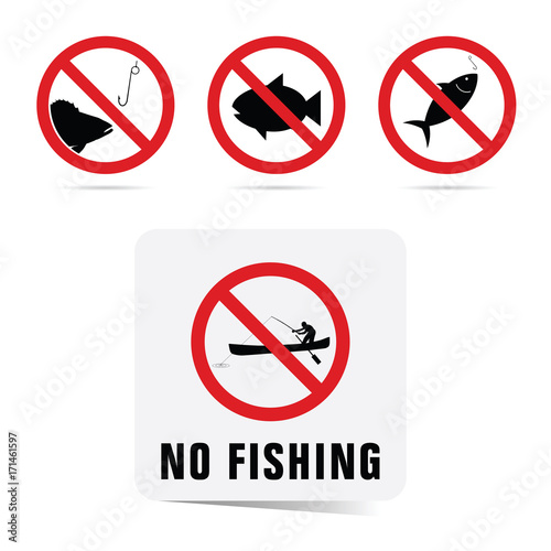 Free Download no fishing sgn set illustration - GFXLoad