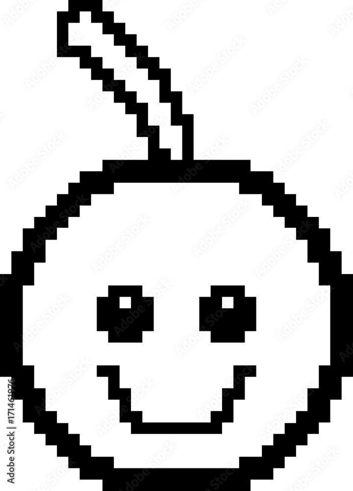 Smiling 8-Bit Cartoon Cherry