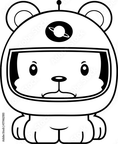 Cartoon Angry Astronaut Bear