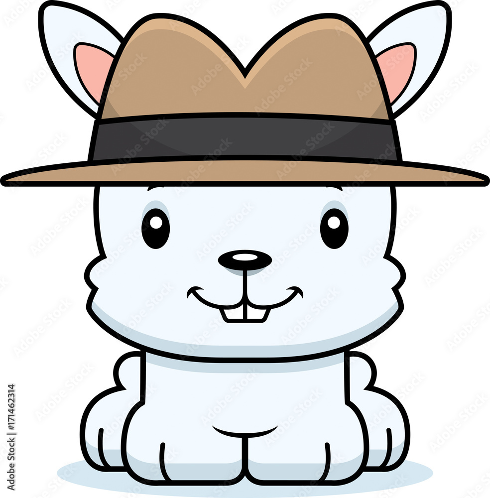 Fototapeta premium Cartoon Smiling Detective Bunny