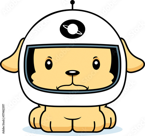 Cartoon Angry Astronaut Puppy