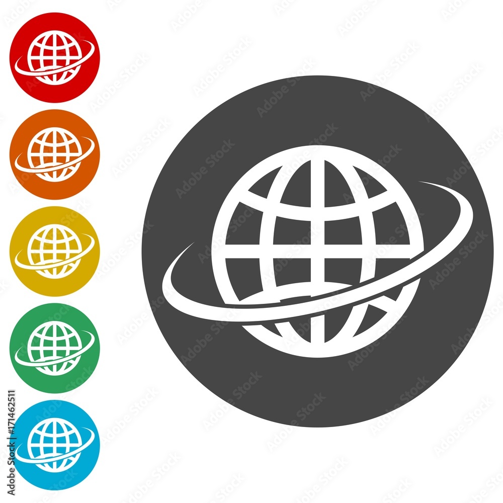Vector logo globe icons set Vector logo globe icons set