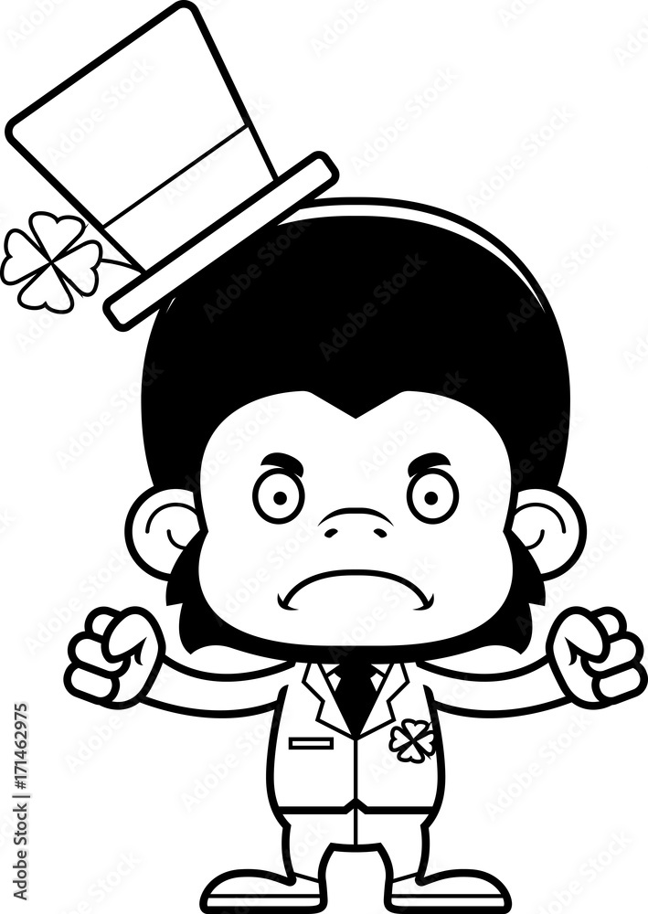 Fototapeta premium Cartoon Angry Irish Chimpanzee