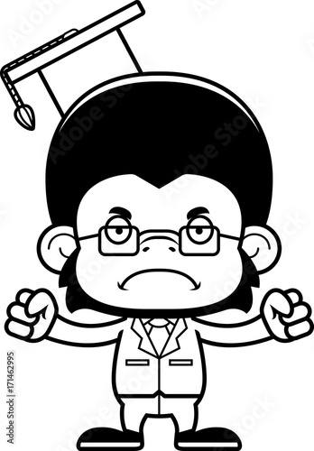 Cartoon Angry Teacher Chimpanzee