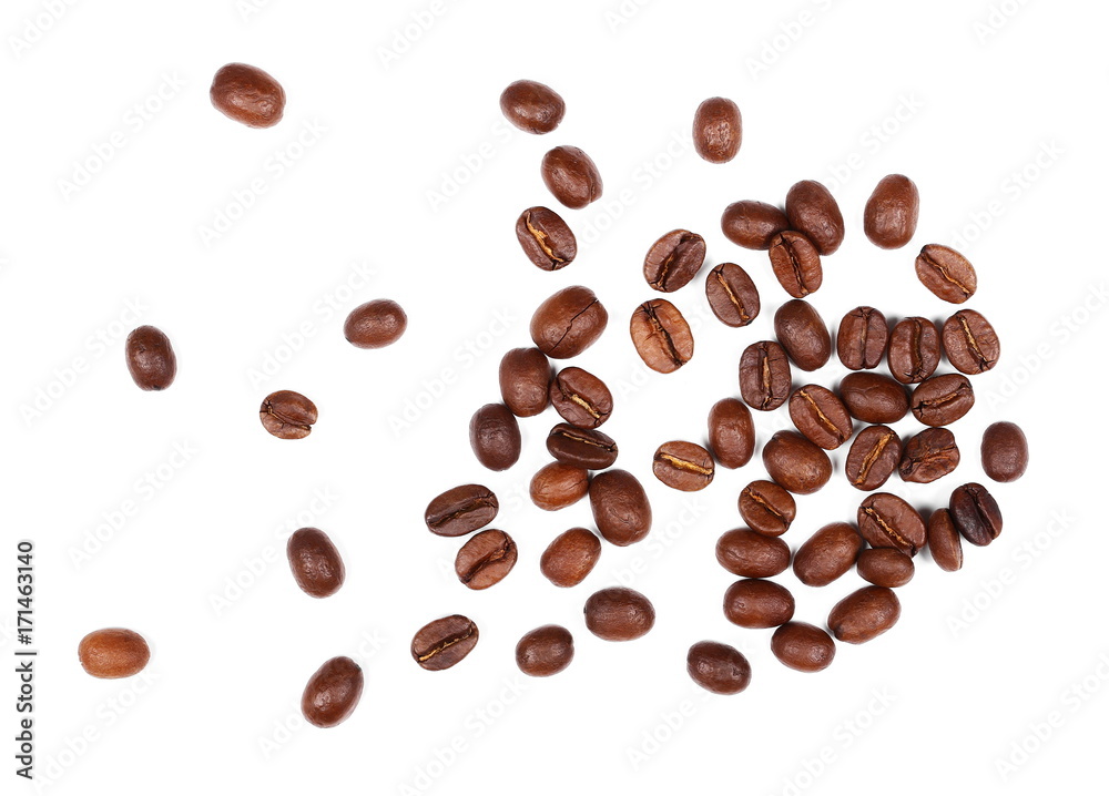 pile coffee beans isolated on white background and texture, top view
pile coffee beans isolated on white background and texture, top view