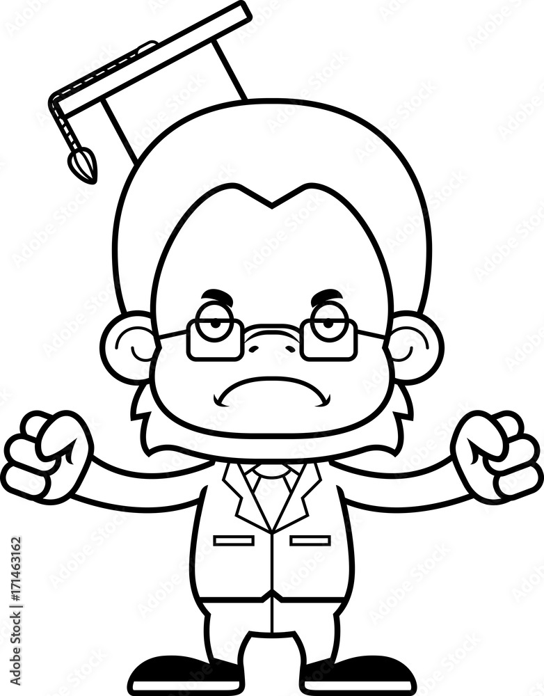 Cartoon Angry Teacher Orangutan