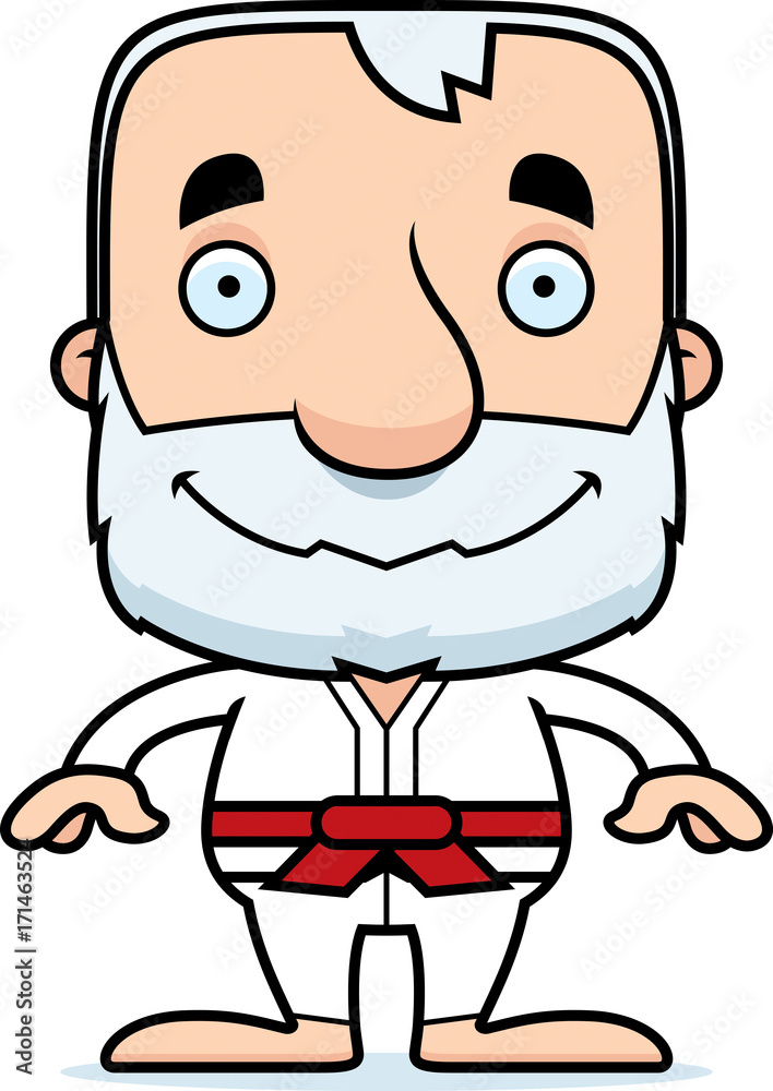 Cartoon Smiling Karate Man