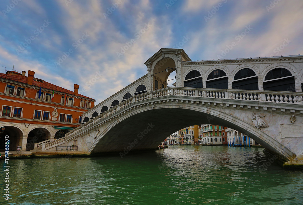 Rialto bridge in Venice at morning