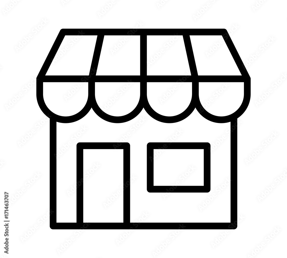 Online store marketplace or ecommerce shop line art vector icon for apps  and websites Stock Vector | Adobe Stock