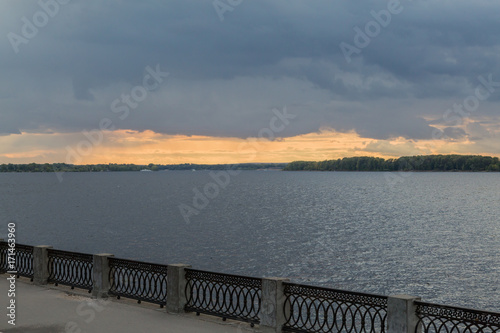 The view on the river Volga embankment in Samara, Russia. Scenic sky sunset. © Andrey Lapshin