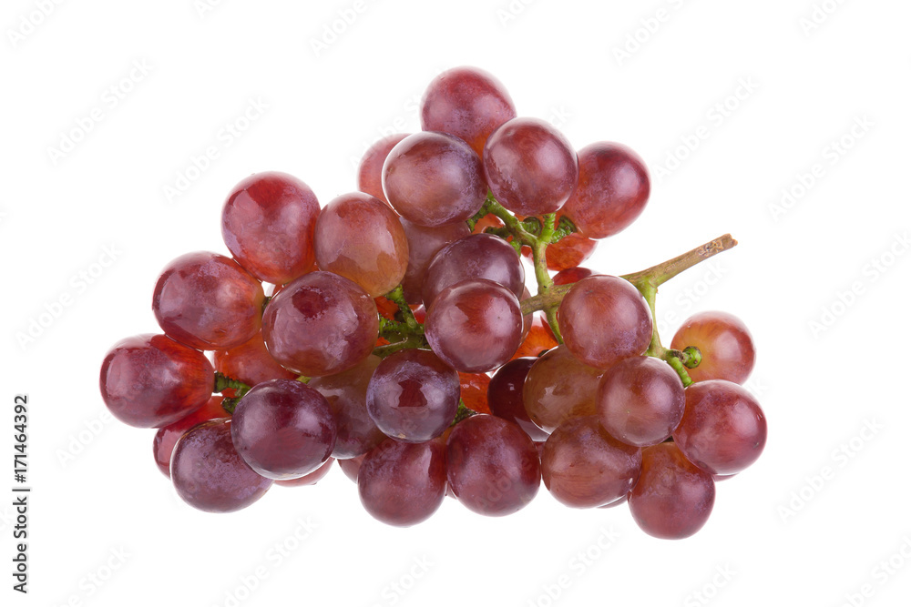 Fototapeta premium Red grapes isolated on over white background