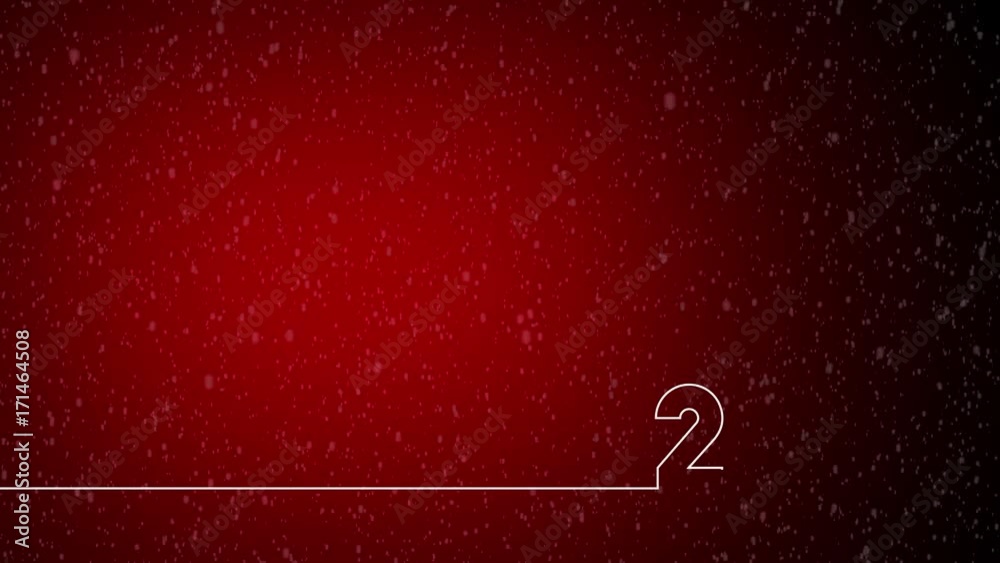 New Year's video background 2018. Red video background with vignette and the animation of falling snow. A footer of the year 2018 is drawn at the bottom of the frame.