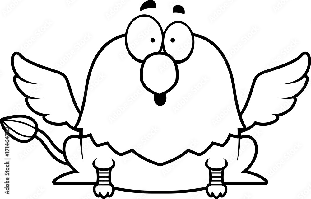 Fototapeta premium Surprised Cartoon Griffin