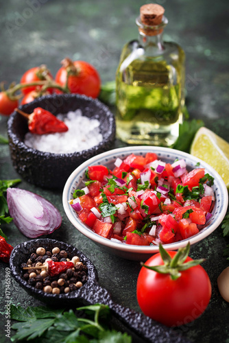 Traditional mexican tomato salsa sauce 