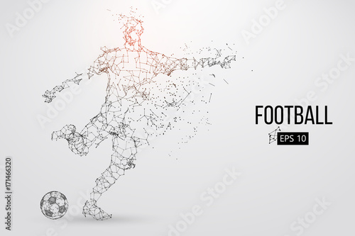 silhouette of a football player from particles