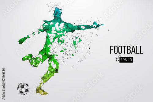 silhouette of a football player from particles