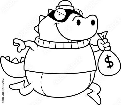 Cartoon Lizard Burglar