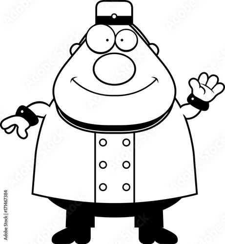 Waving Cartoon Bellhop
